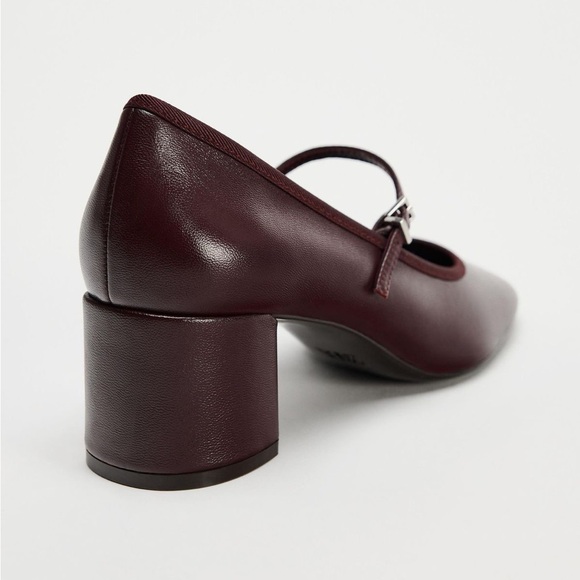 ZARA Burgundy Mary Jane Block Heel Pumps EU 39/ US 8-8.5 - Picture 10 of 11